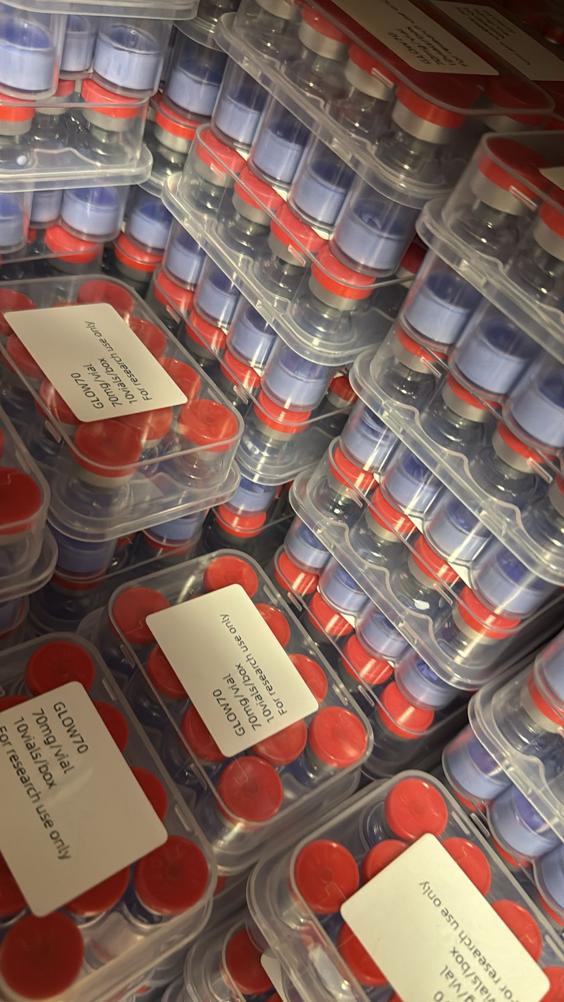 Peptide kit label and packaging display